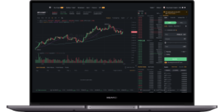 Binance Clone screen trading display