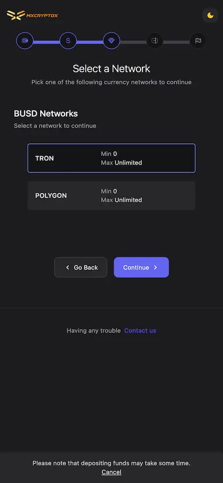 Select Network Interface in Crypto Exchange Script