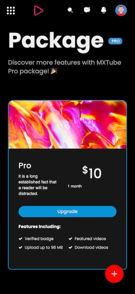 youtube Clone App Package Screen.