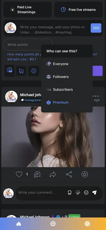 Fansly Clone Mobile App Screen6