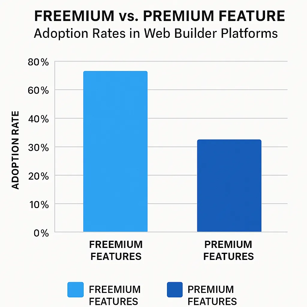 A bar chart titled Freemium vs. Premium Feature