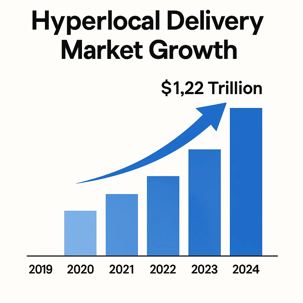 An infographic titled Hyperlocal Delivery Market