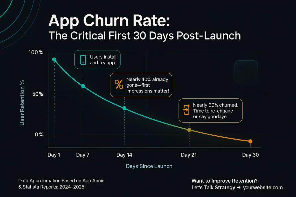 App churn rate - the critical first 30 days post- launch