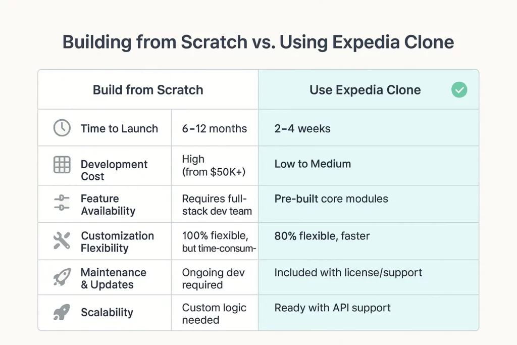 Building from scratch vs. Using expedia clone