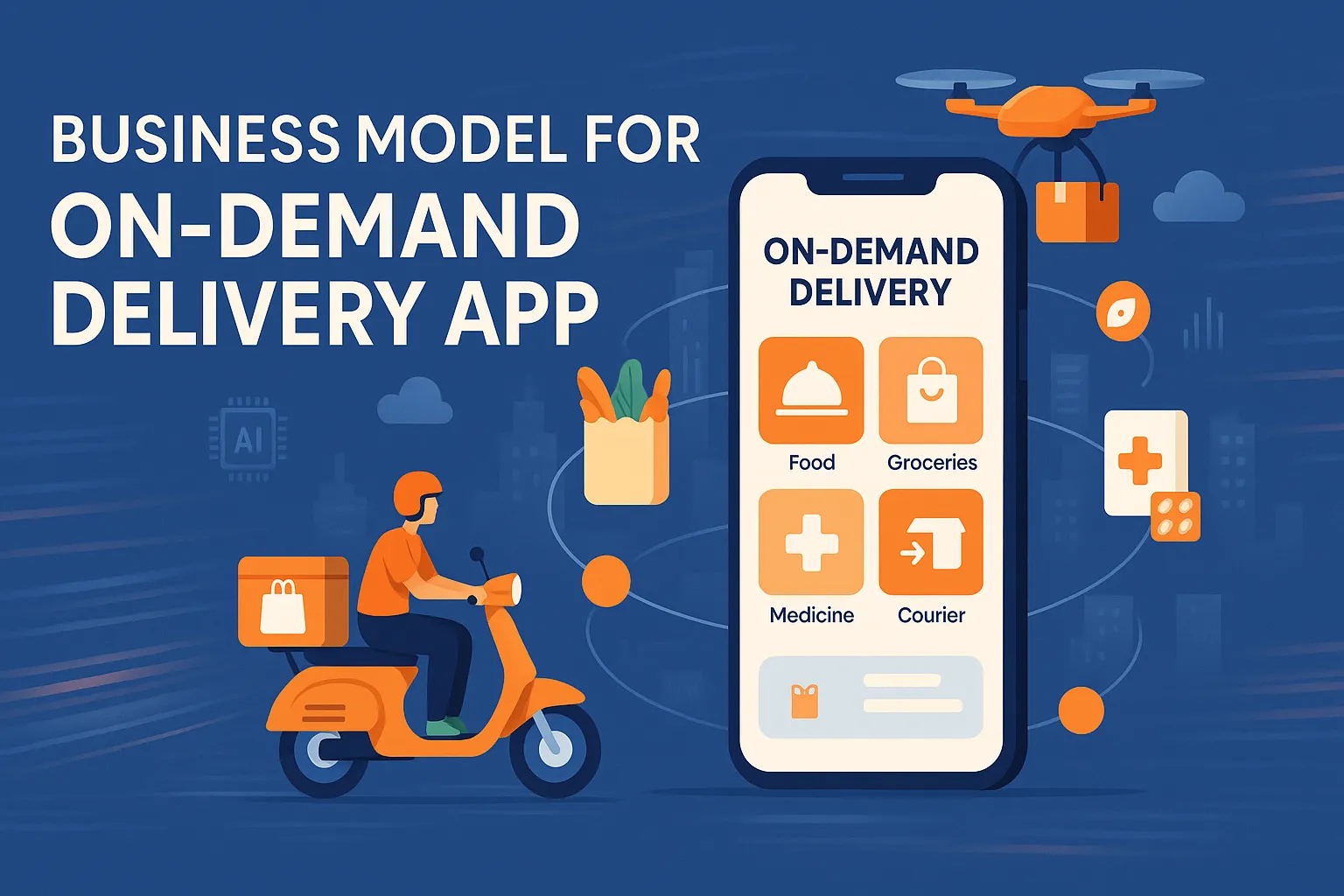 Business model for on-demand delivery app