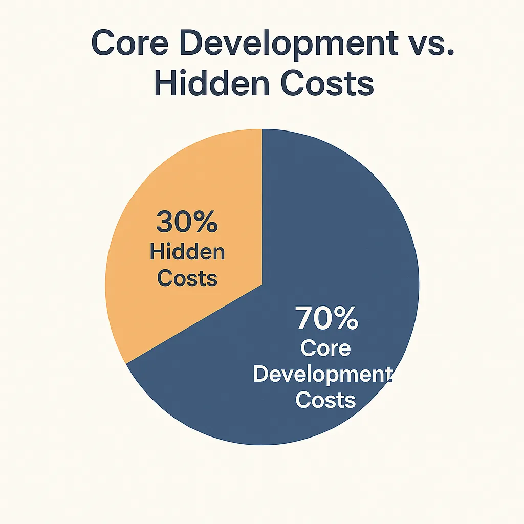 Core Development vs Hidden Costs Pie Chart