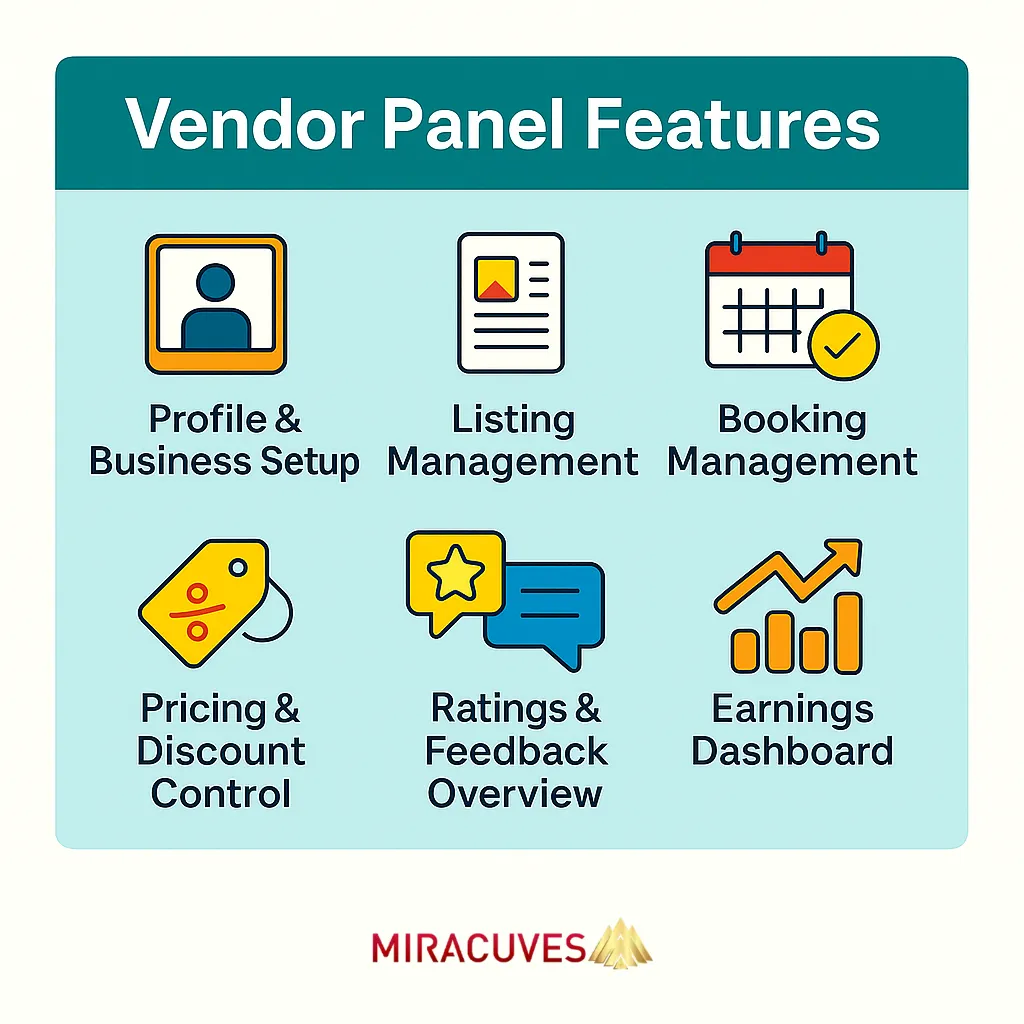 Vendor panel features for Expedia clone