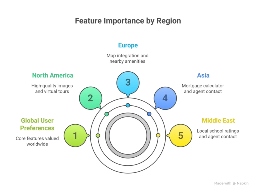 Feature importance by region