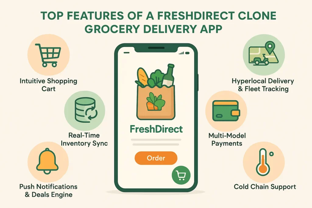 Top features of a FreshDirect clone app
