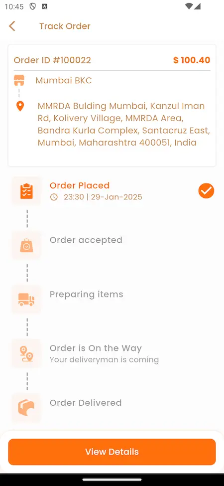 Grofers clone app order tracking Screenshot