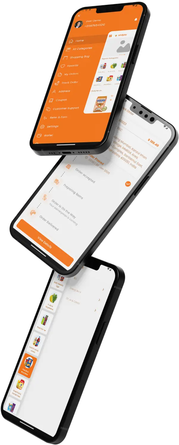 Grofers clone app screens