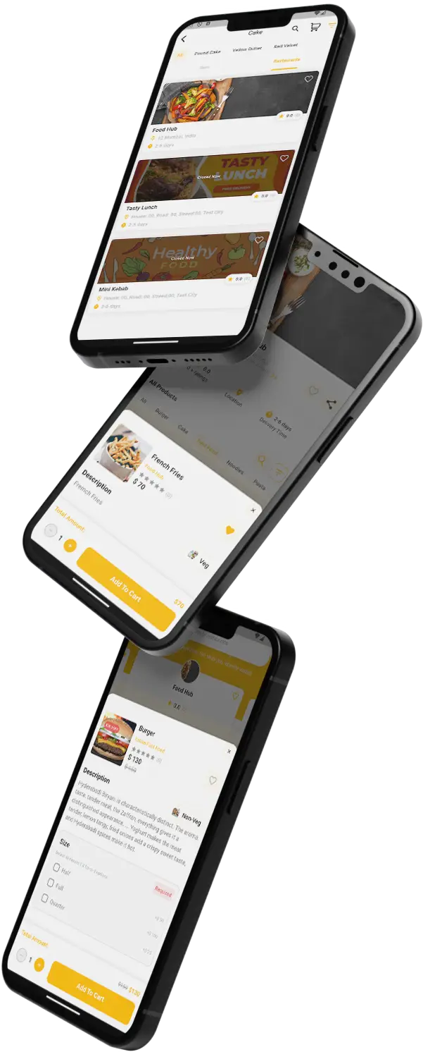 Justeat clone App-Screens
