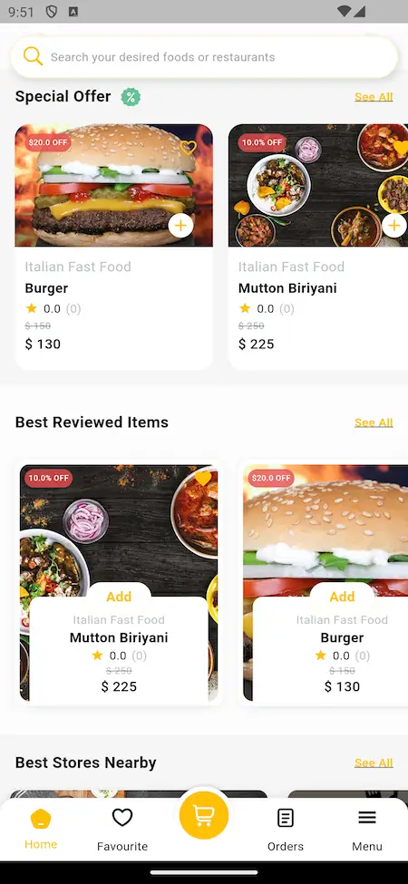 Justeat clone app Screenshot