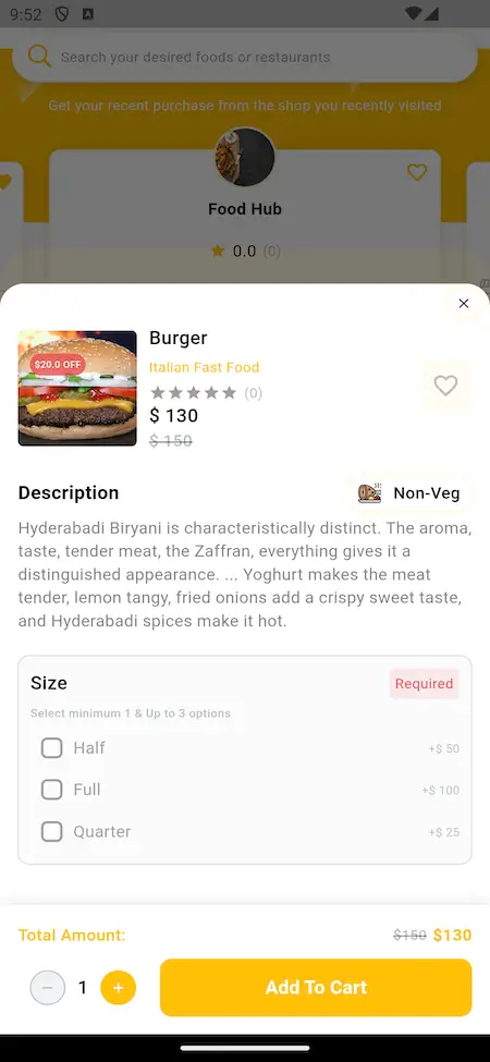 Justeat clone app Screenshot