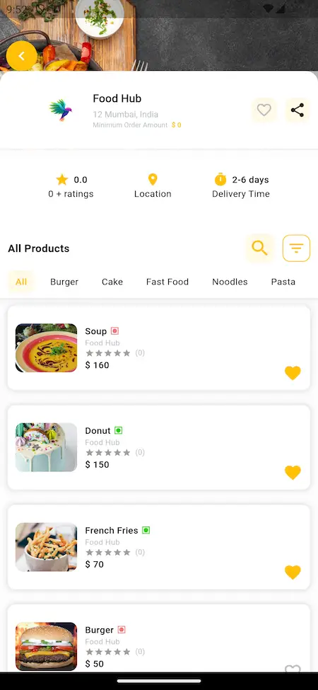 Justeat clone app Screenshot