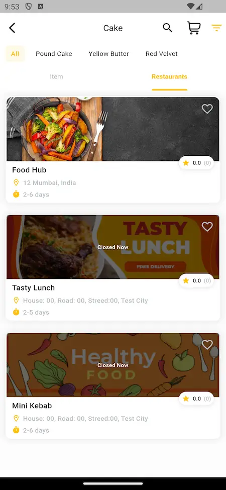 Justeat clone app Screenshot