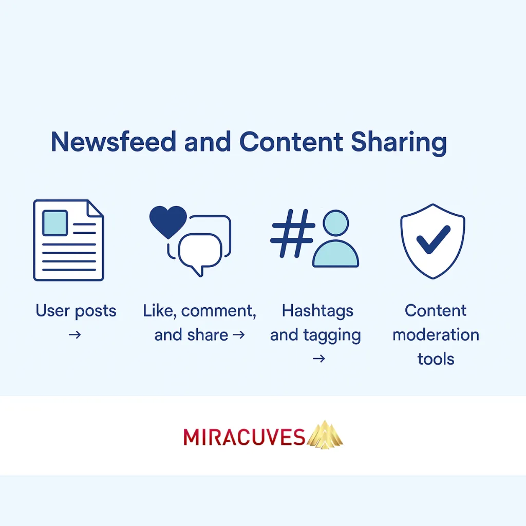 LinkedIn clone app with Social media newsfeed interface with posts and content sharing options