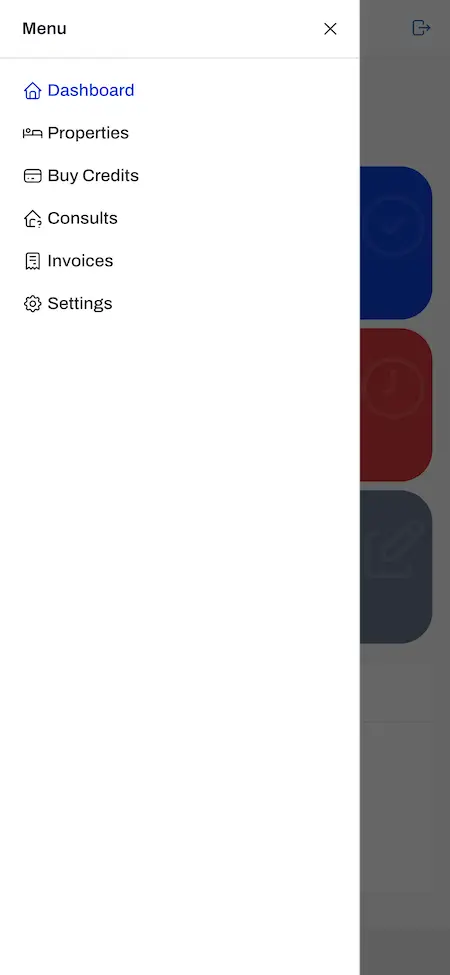 Trulia clone app side menu