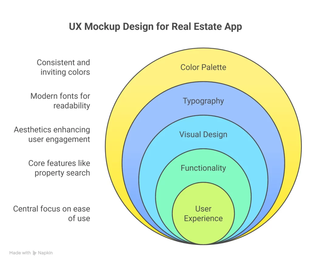UX mockup design for real estate app