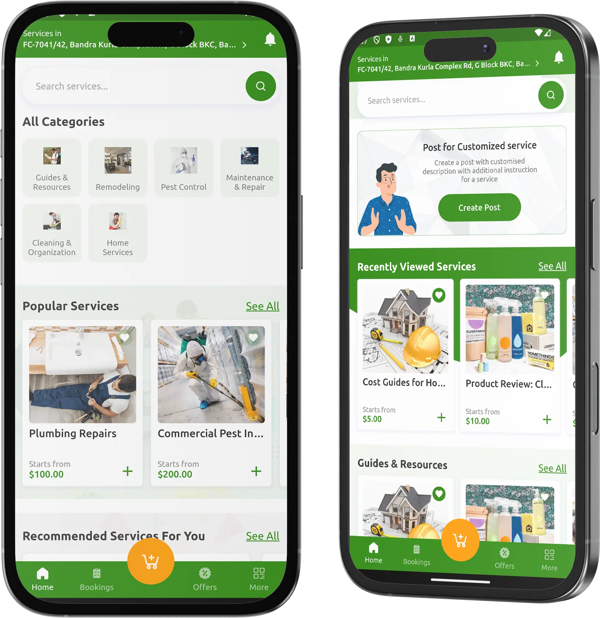 UrbanClap clone App screen main banner