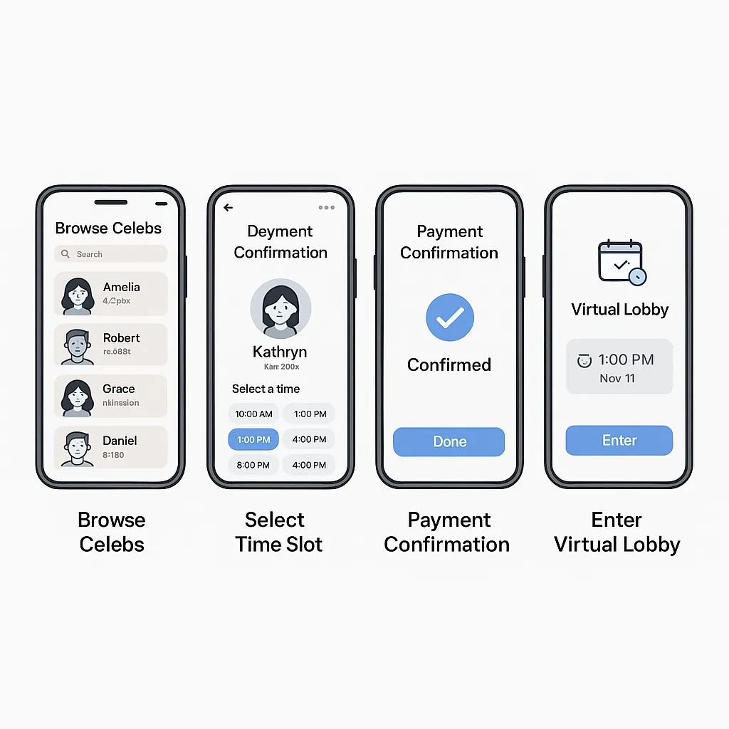celebrity live call booking ux flow