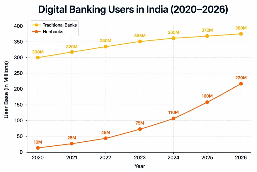 How to Develop a Neobank Alternative 2 digital bank user increase graph