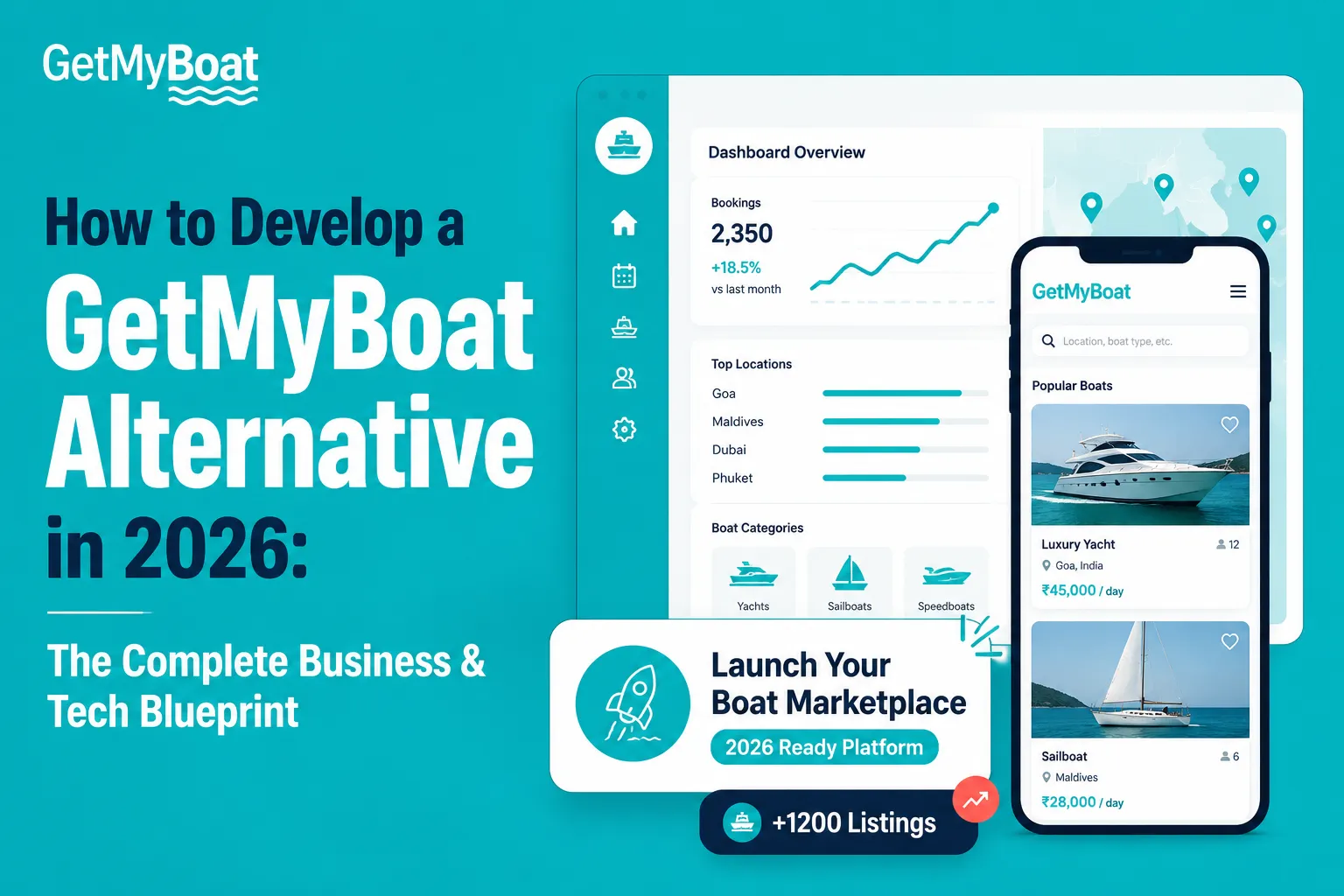GetMyBoat alternative app development platform for boat rental marketplace businesses