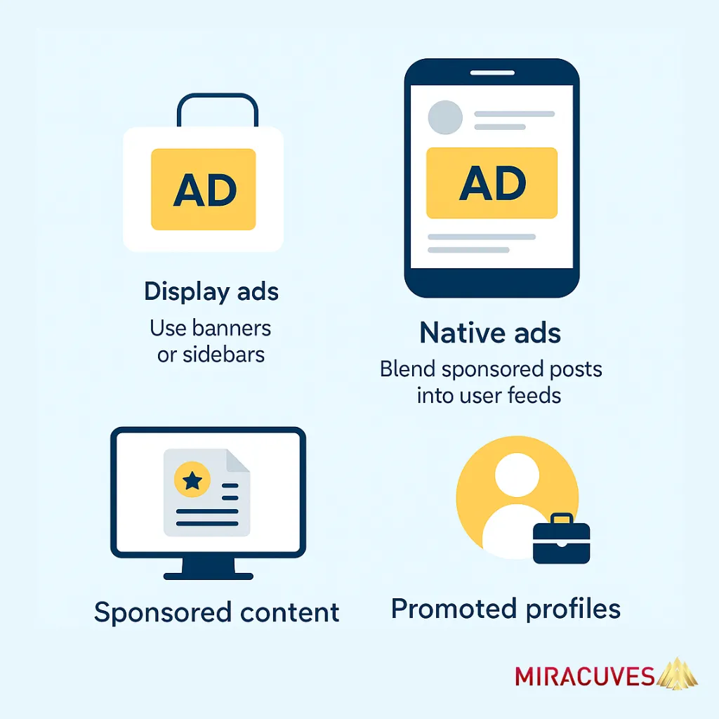In-app advertising feature in LinkedIn clone app
