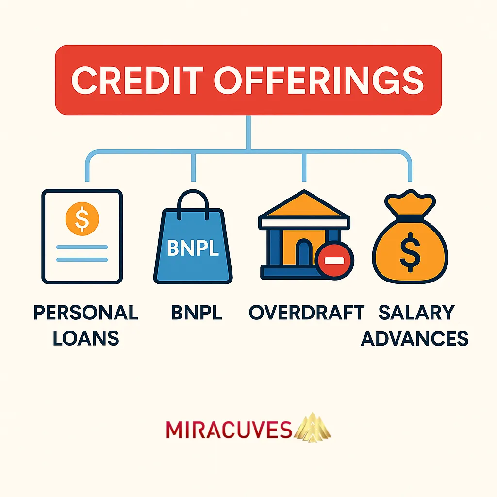 NeoBank Clone credit offerings