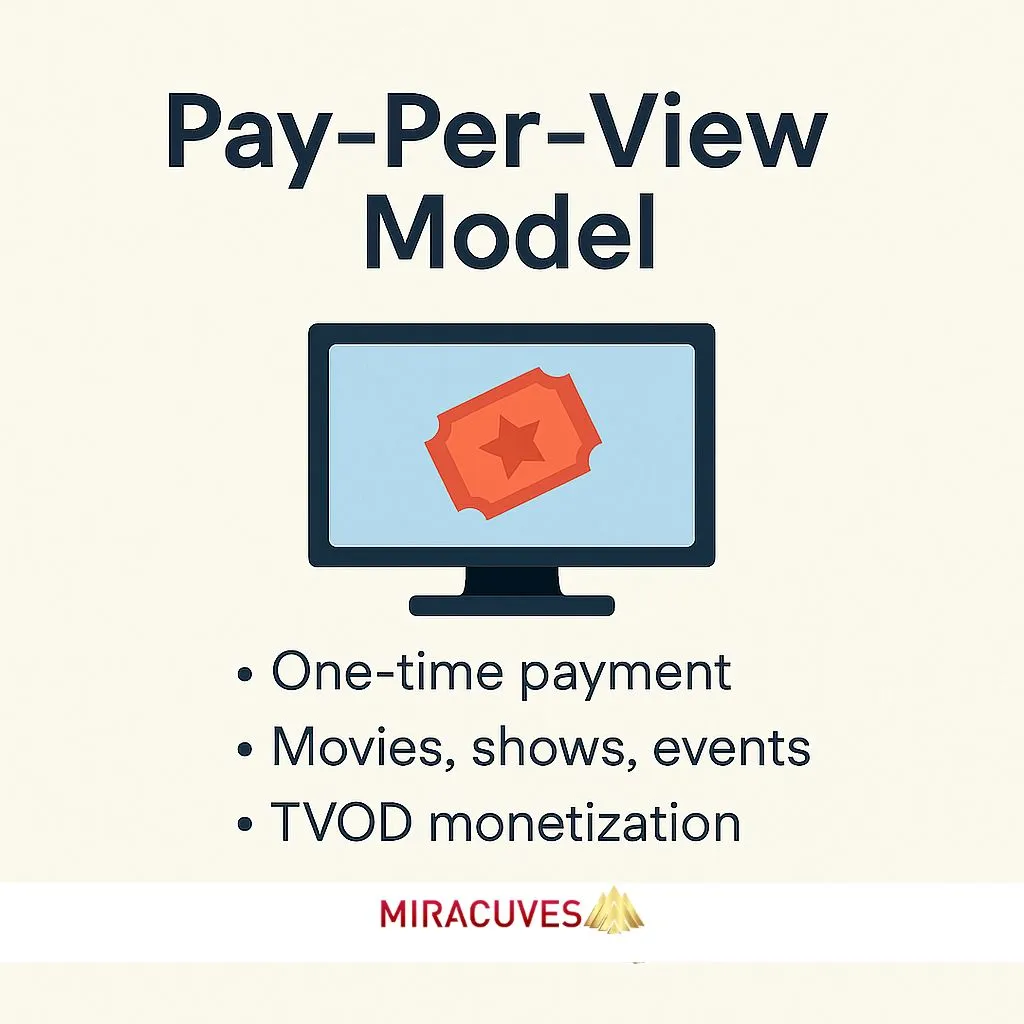 TVOD model for Netflix clone showing one-time payments for movies and events