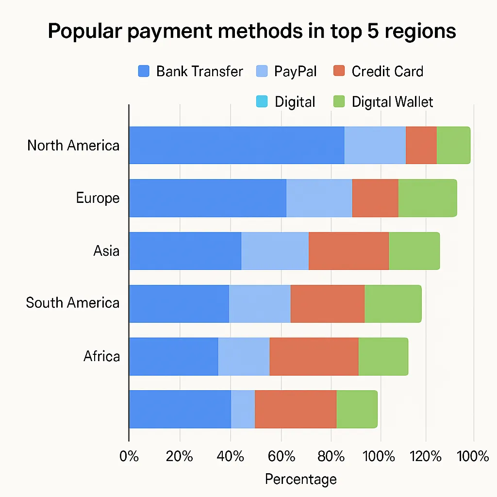 popular payment methods by region chart