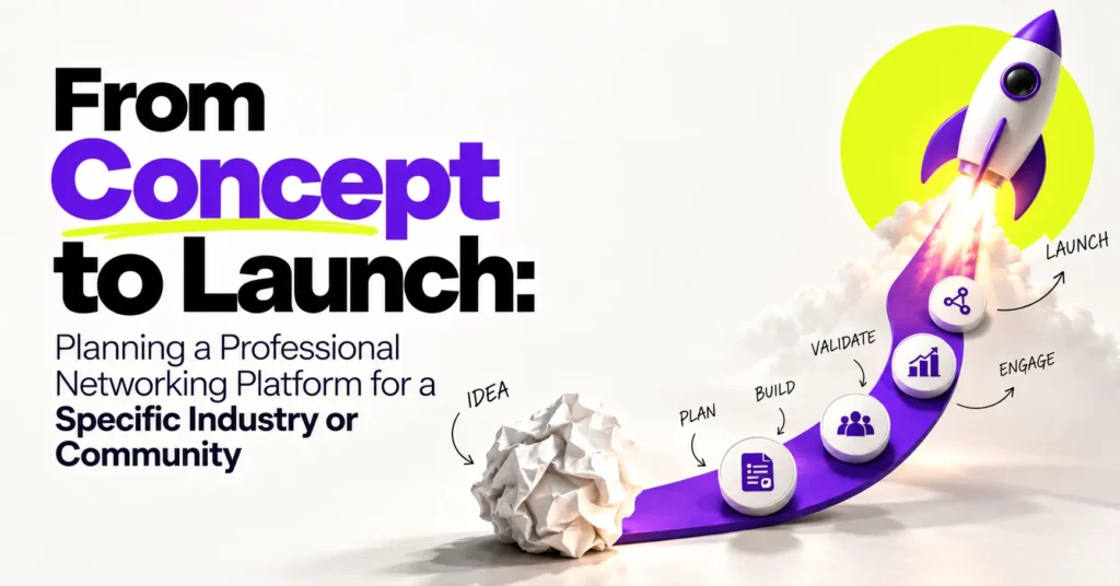 From concept to launch for a professional networking platform
