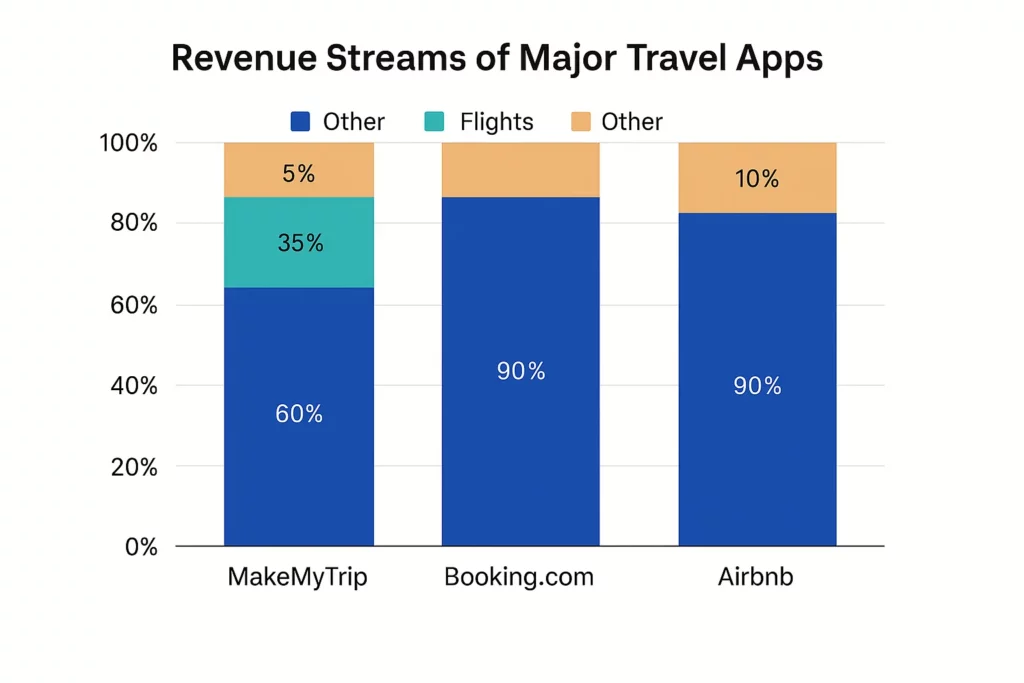 revenue streams major travel apps