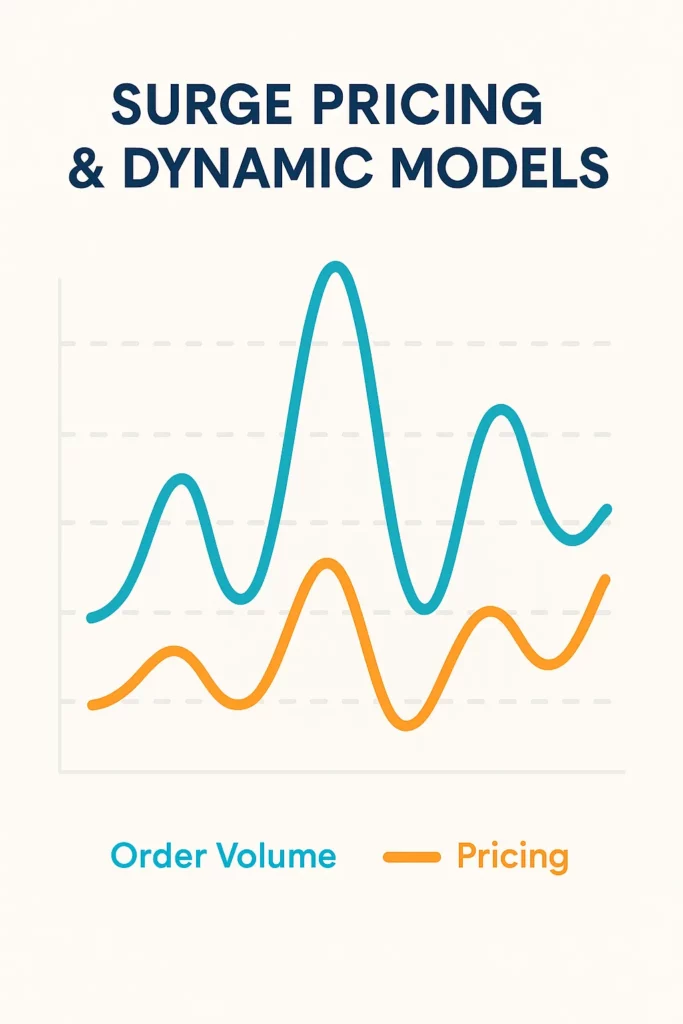 surge pricing dynamic models line chart
