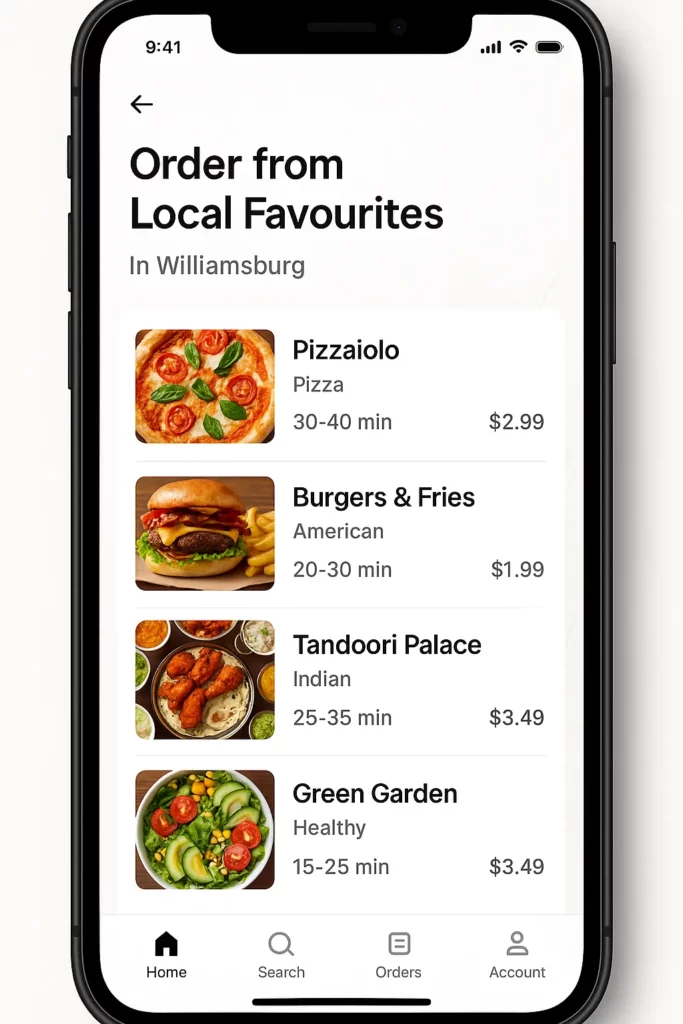 ui mockup local favourites order screen