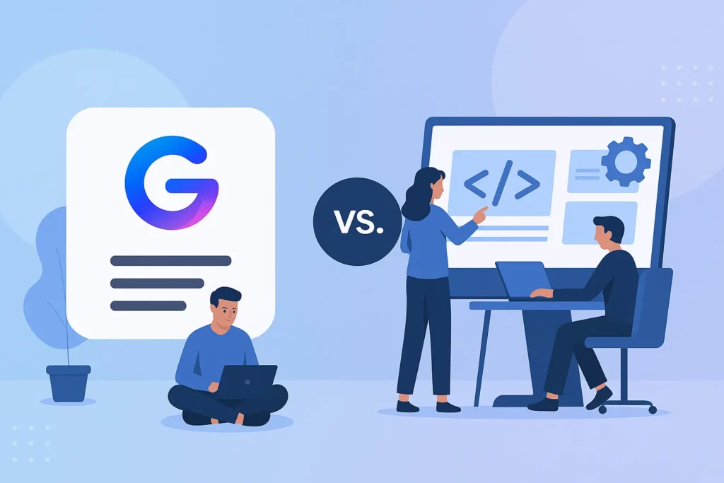 Startup founder deciding between Google Gemini clone and custom chatbot development