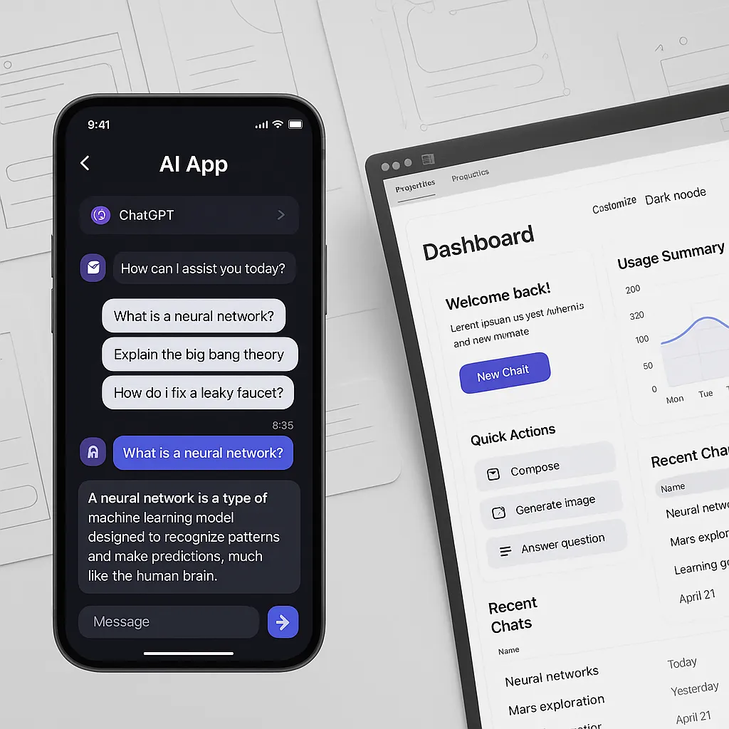 Visual guide showcasing mobile-first and desktop-friendly UI/UX features essential for a high-quality Google Gemini clone app.