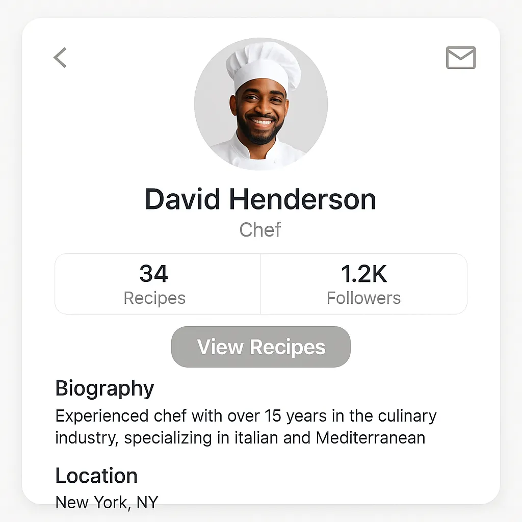 Chef Profile UI