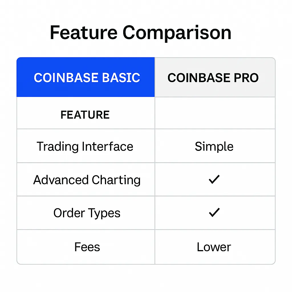 Coinbase Comparison Table
