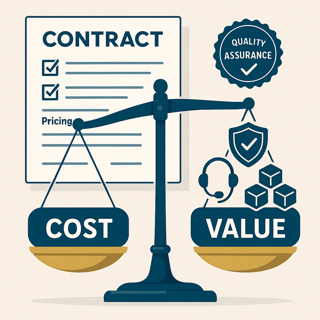 Cost vs value infographic for MEXC clone app development showing quality benchmarks, transparent pricing, and long-term ROI.