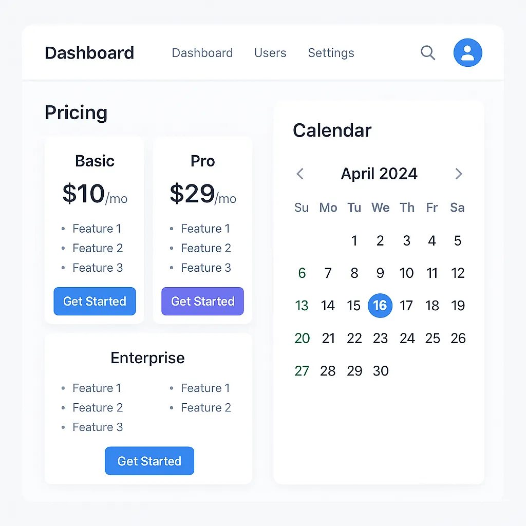 Dashboard Pricing Overview