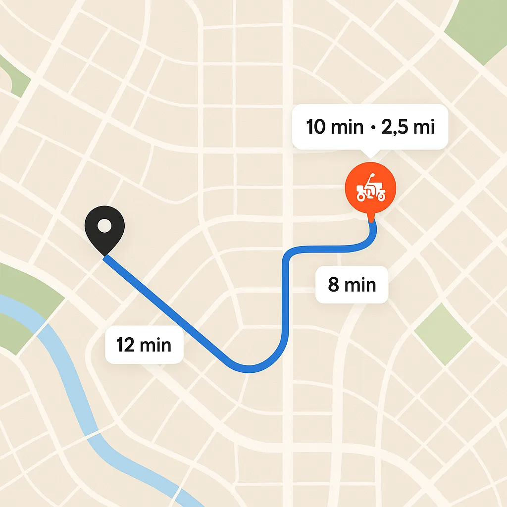 Delivery Map and ETA Updates