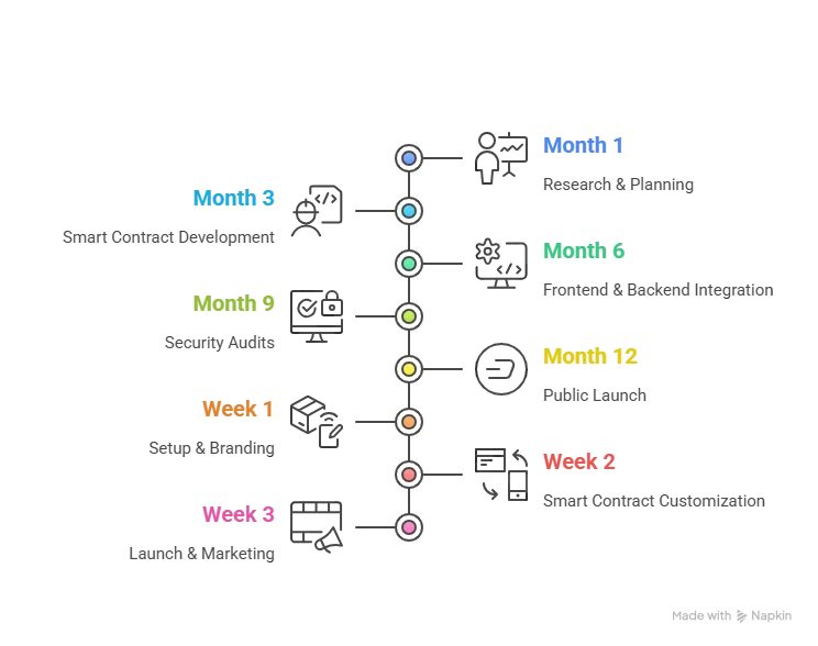 Illustration of crypto developers collaborating on a DeFi exchange project Sushiswap clone .