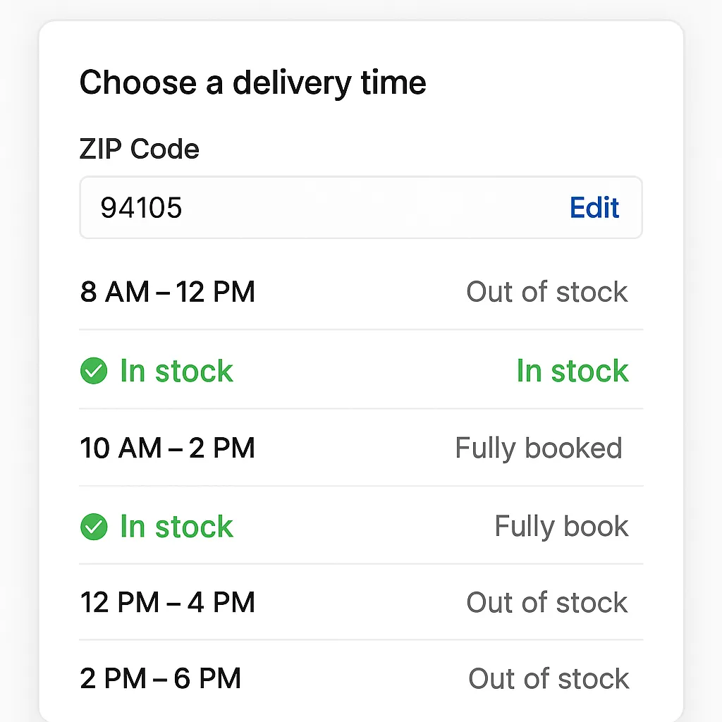 Dynamic Delivery Display