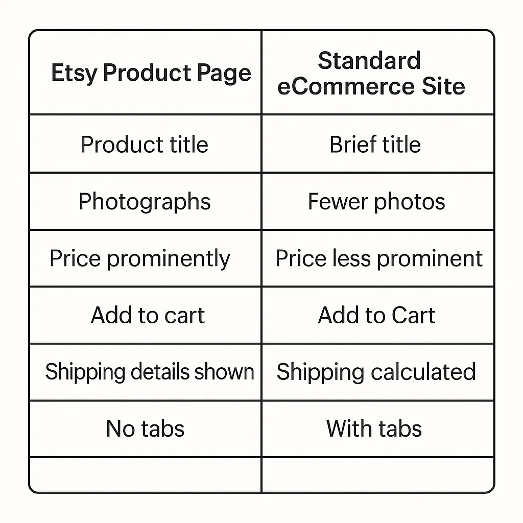 Etsy vs eCommerce Comparison