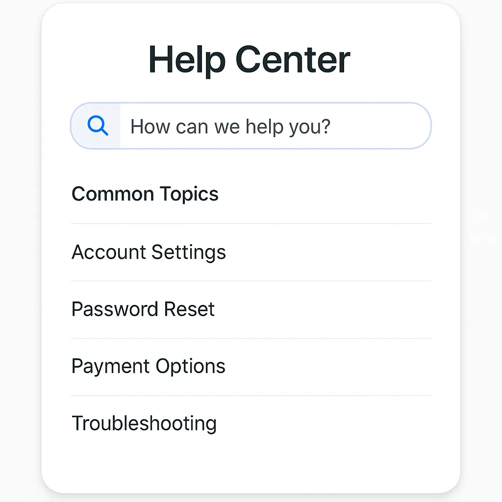 In App Help Center