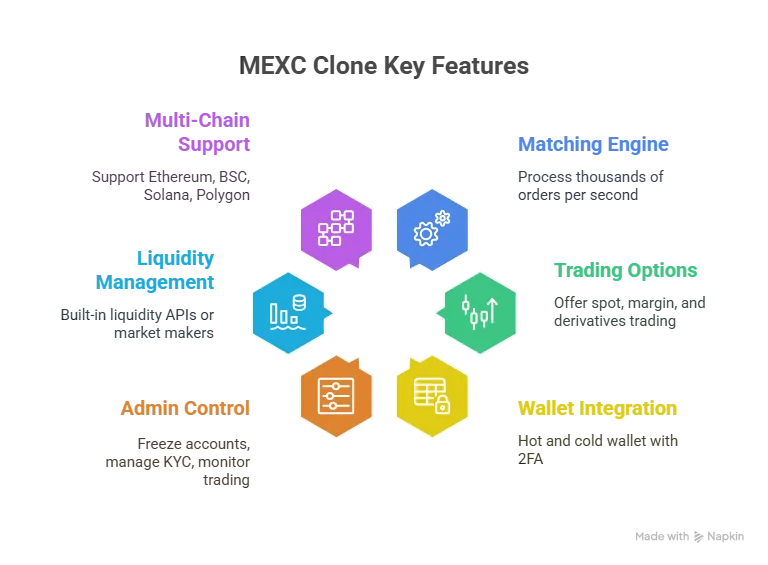 Key Features of mexc clone scripts