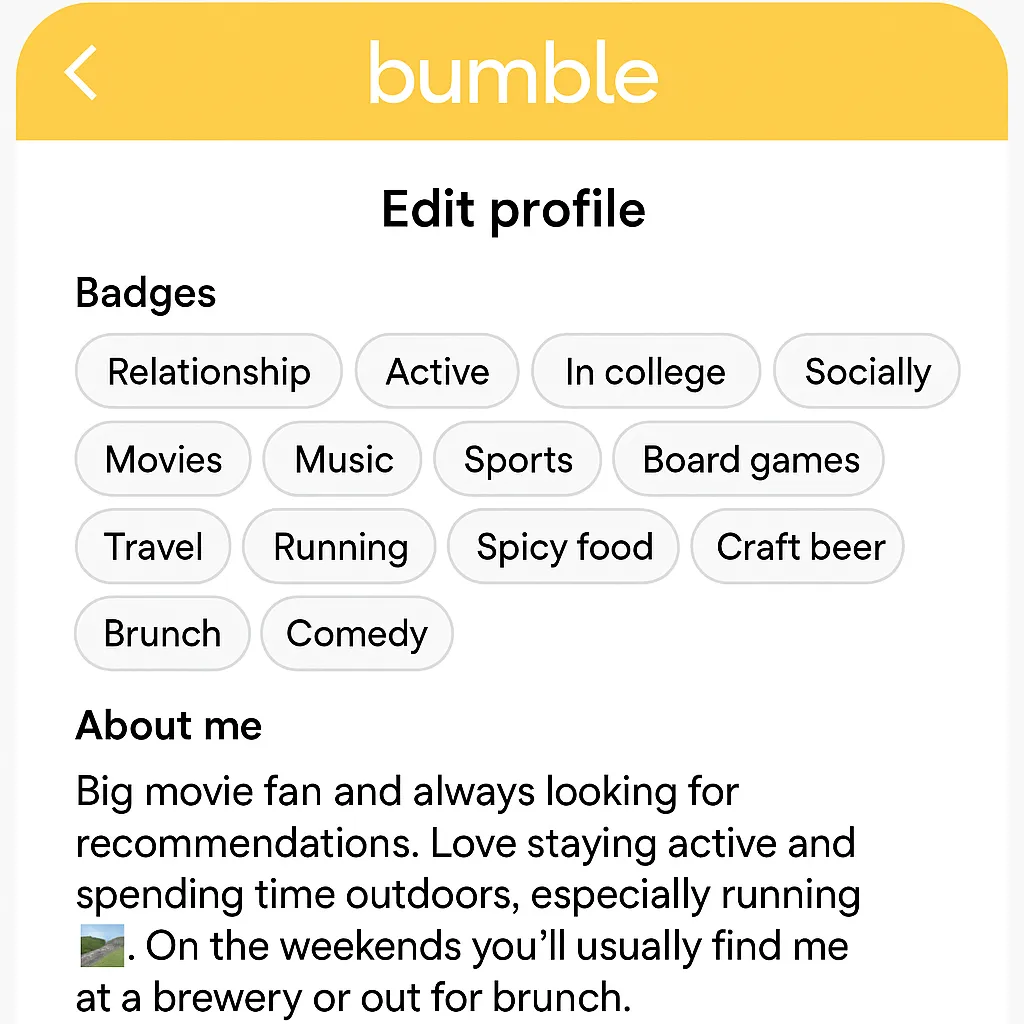 Profile Edit Mockup