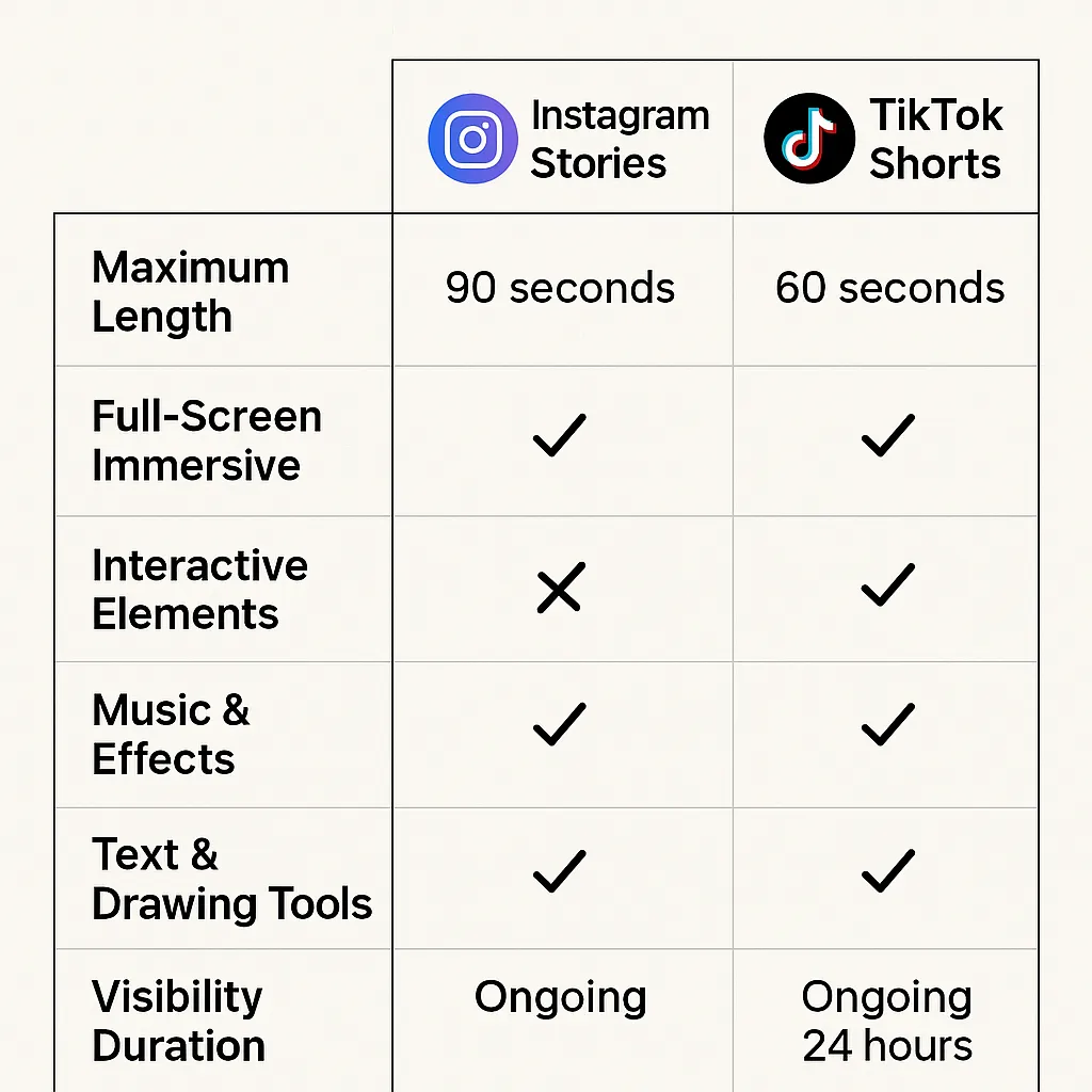 Social Media Features Comparison