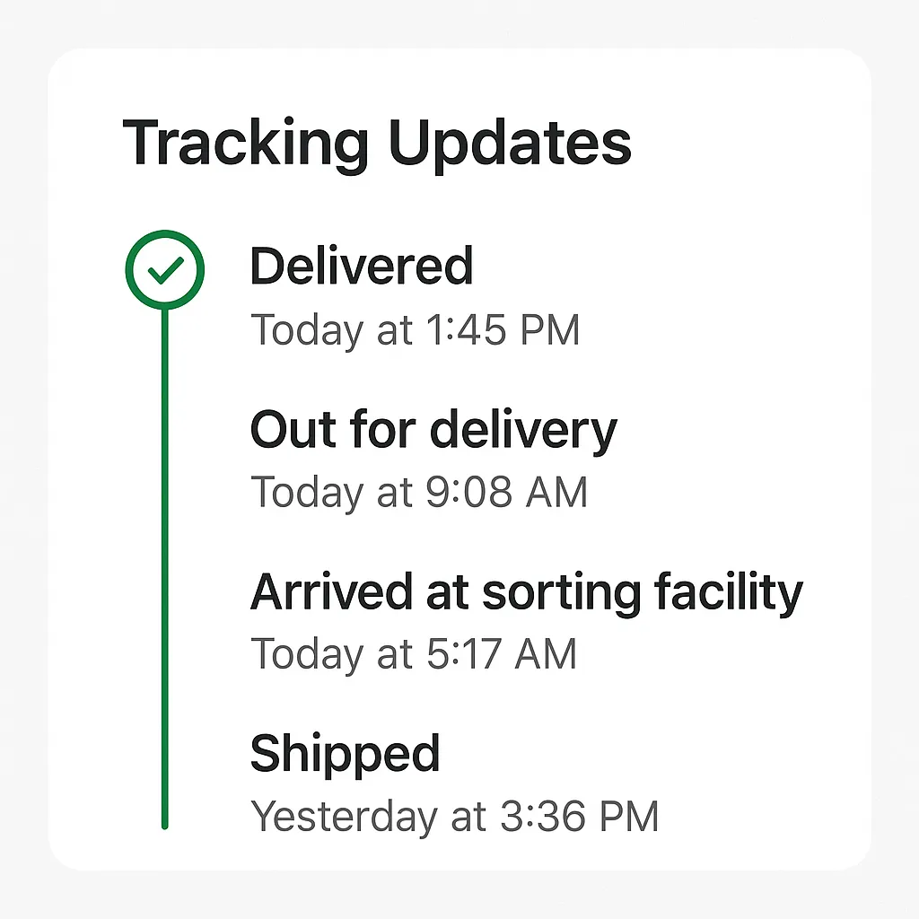 Tracking UI Snapshot